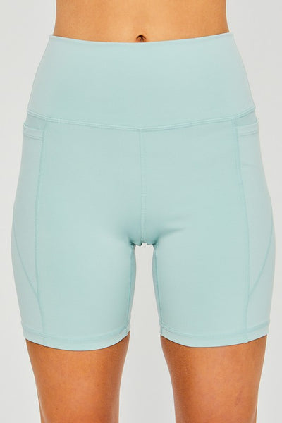 Every Day Activewear Pocket Biker Shorts - CHALKY MINT