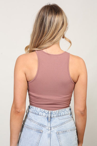 Every Day Basic Cropped Tank, Coffee