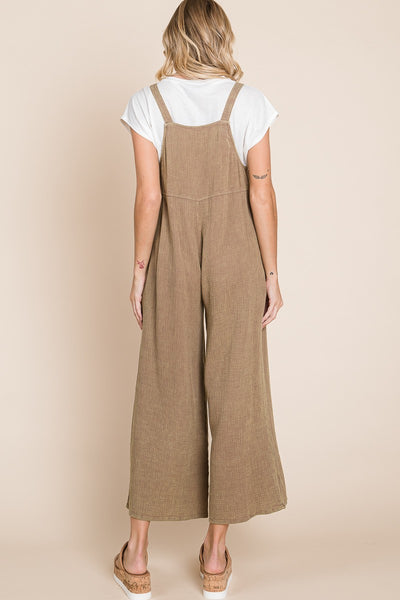 Boho Babe Wide-Leg Overalls, MOCHA