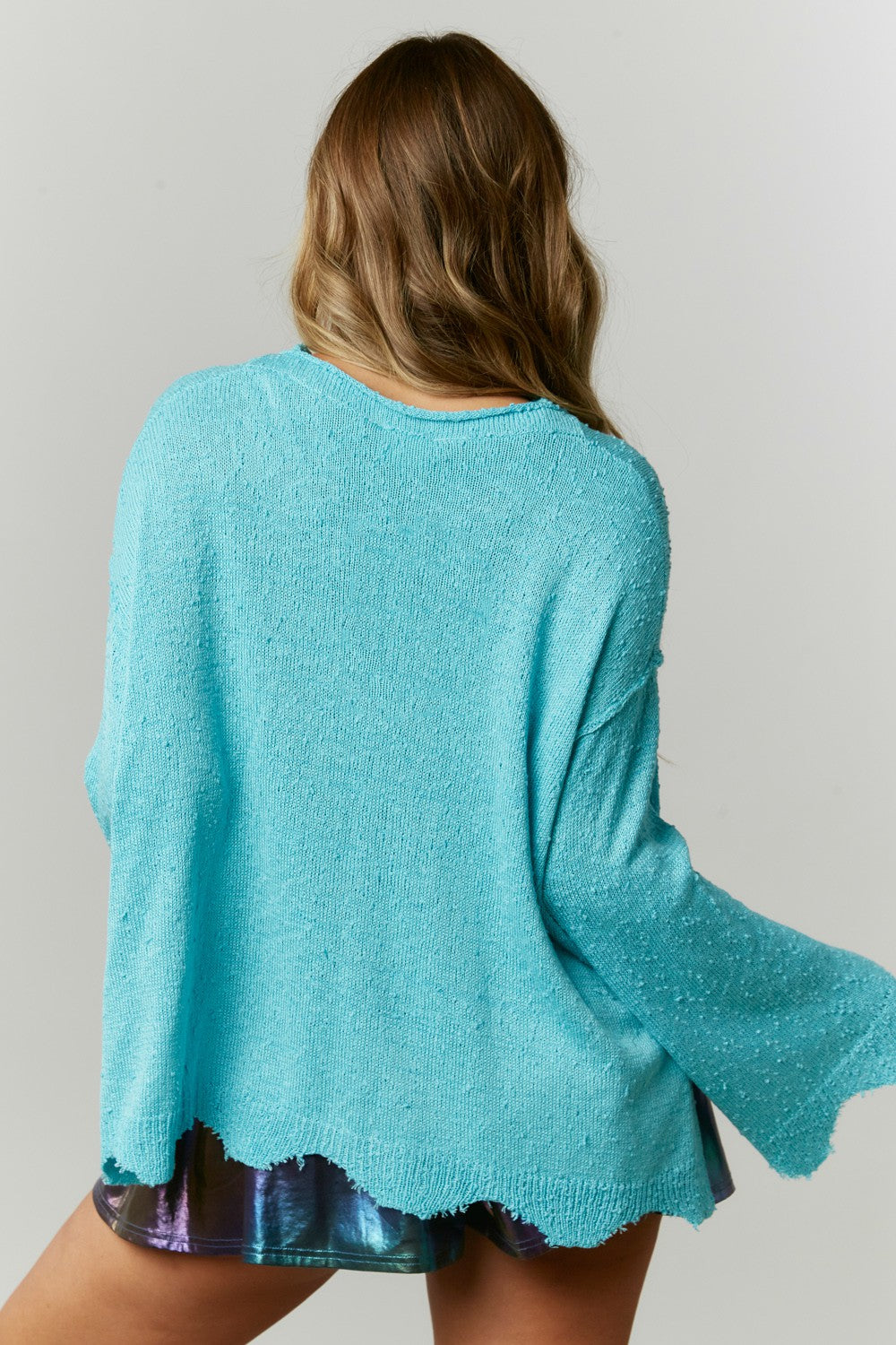 On the Bright Side Knit Top - Sky Blue