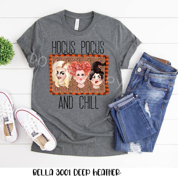🌟 SALE 🌟 "Hocus Pocus & Chill" T-shirt (shown on "Deep Heather")