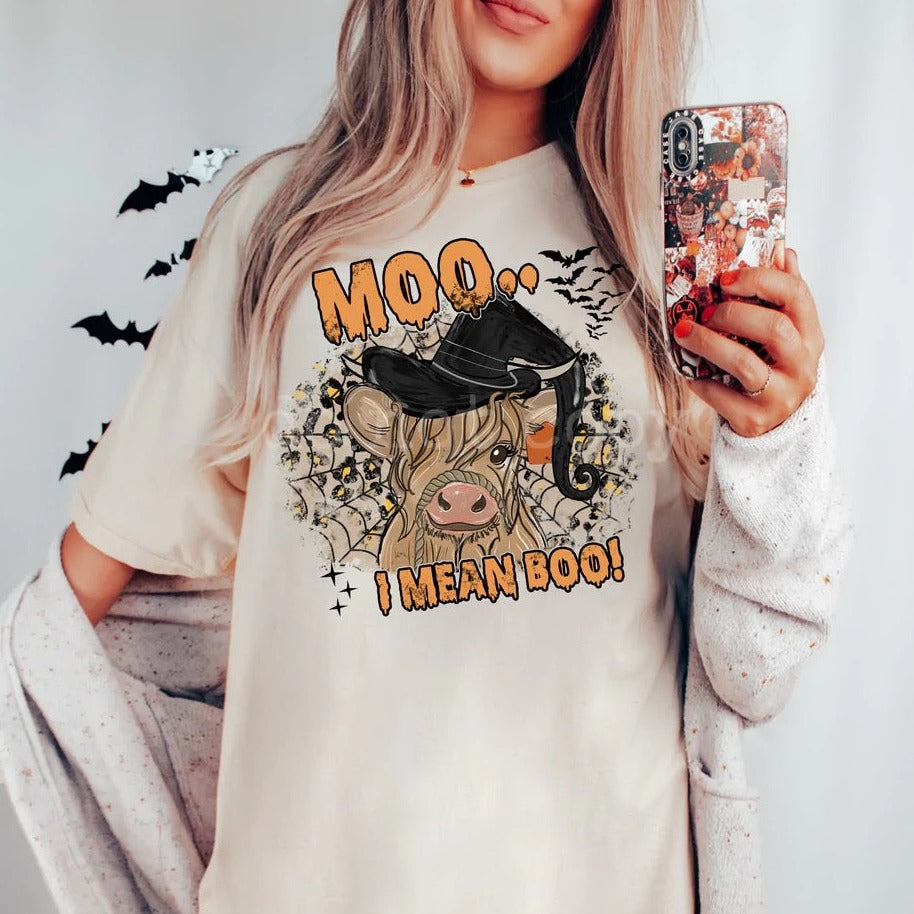 🌟 SALE 🌟 "Moo, I mean Boo" T-shirt (shown on "Natural")