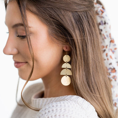 Maya Earrings, Gold