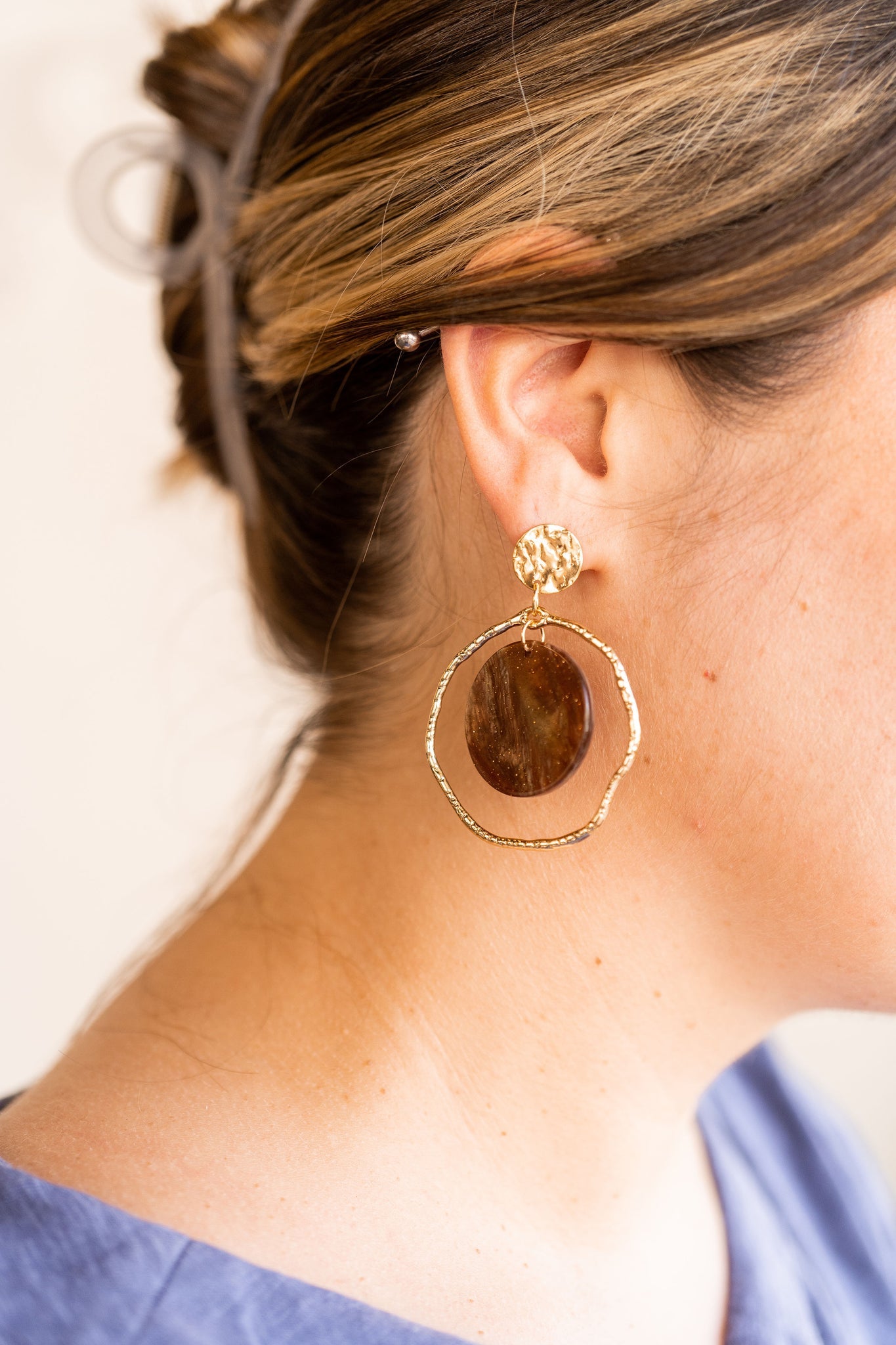 Georgia Earrings - Brown Shimmer