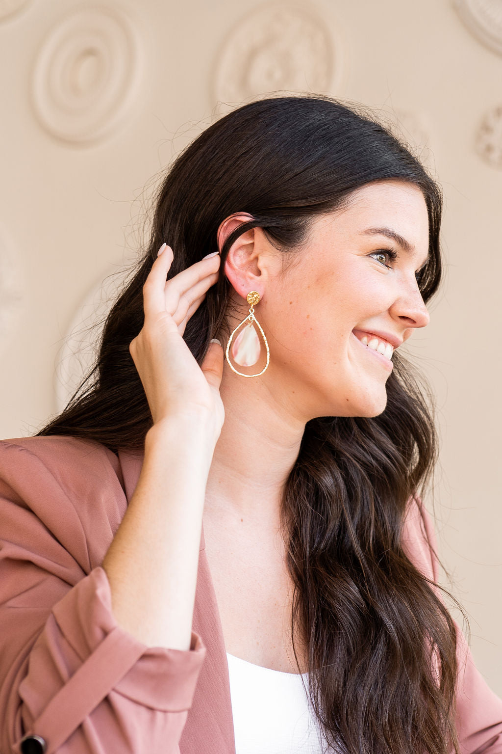 Savannah Earrings - Dusty Rose Shimmer