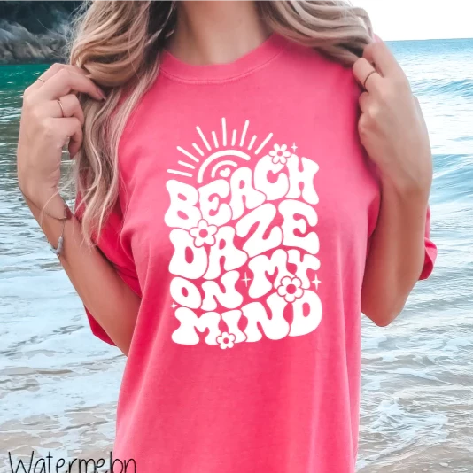 "Beach / River / Lake Daze On My Mind" Comfort Colors T-shirt (choose your design!)