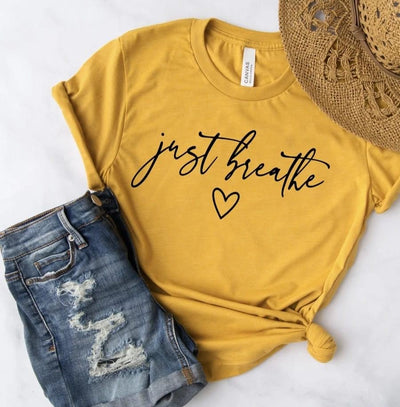 "Just Breathe" T-shirt (shown on "Mustard")
