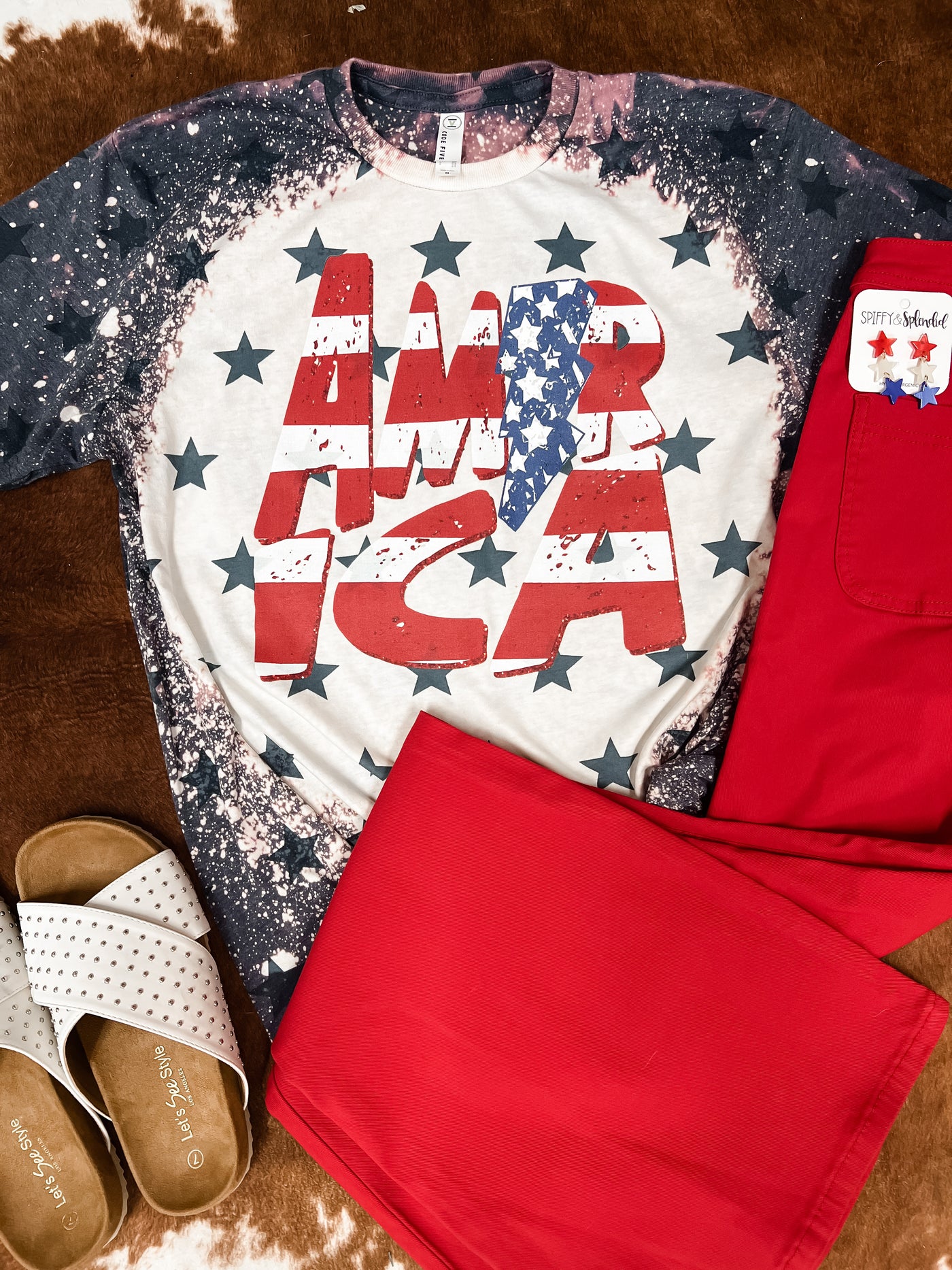 READY-TO-SHIP "AMERICA" Bleached Star T-shirt