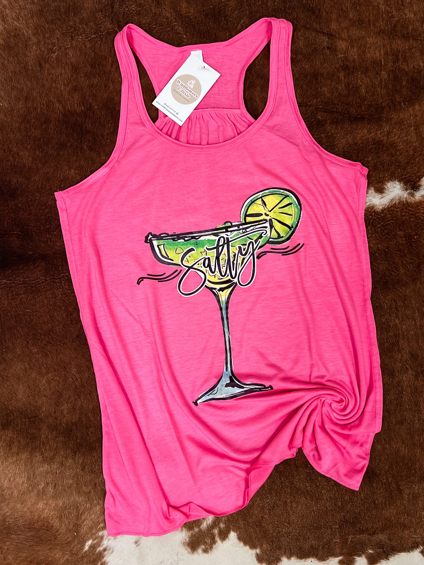 CLEARANCE "Salty" Bella Canvas Tank - Neon Pink