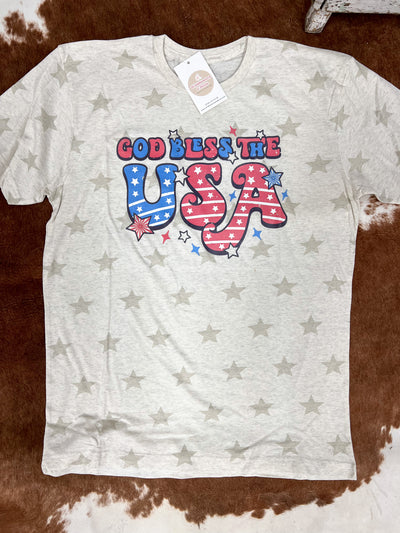 READY-TO-SHIP "God Bless the USA" Star T-shirt