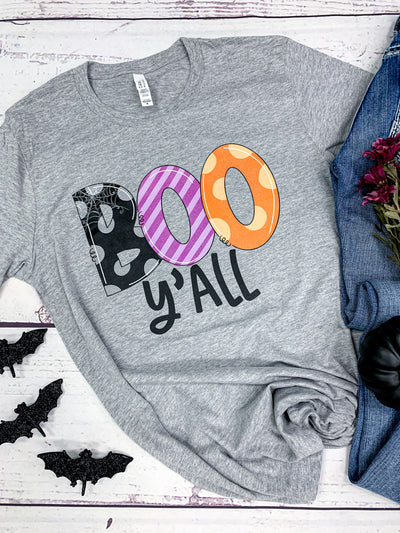 🌟 SALE 🌟 "Boo Y'all" T-shirt - TODDLER/YOUTH SIZES (shown on "Hthr Athletic")