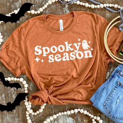 🌟 SALE 🌟 "Spooky Season (retro)" T-shirt (shown on "Hthr Autumn")