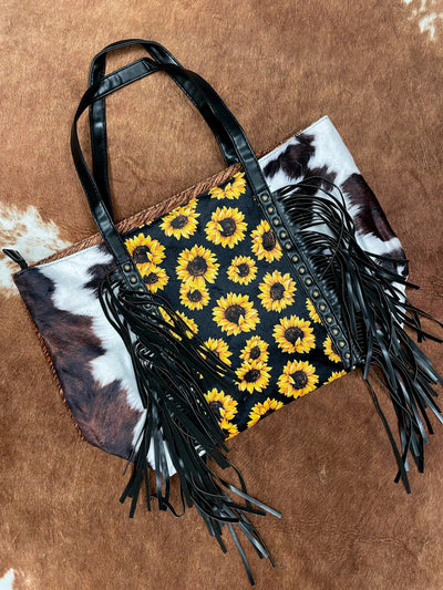 "Late to the Party" Fringe Handbag [Choose from Sunflower or Leopard Print]