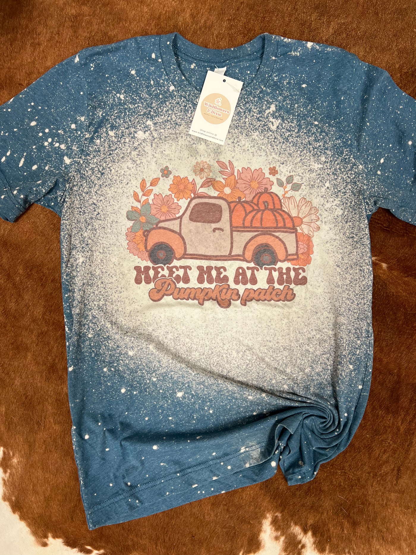 READY-TO-SHIP "Meet Me at the Pumpkin Patch" Bleached Shirt