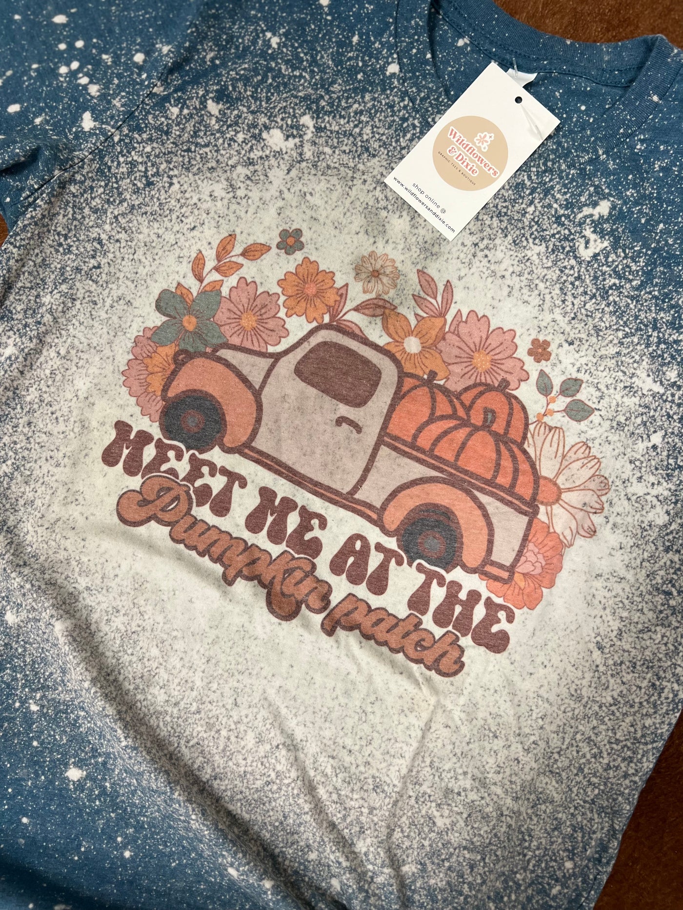 READY-TO-SHIP "Meet Me at the Pumpkin Patch" Bleached Shirt