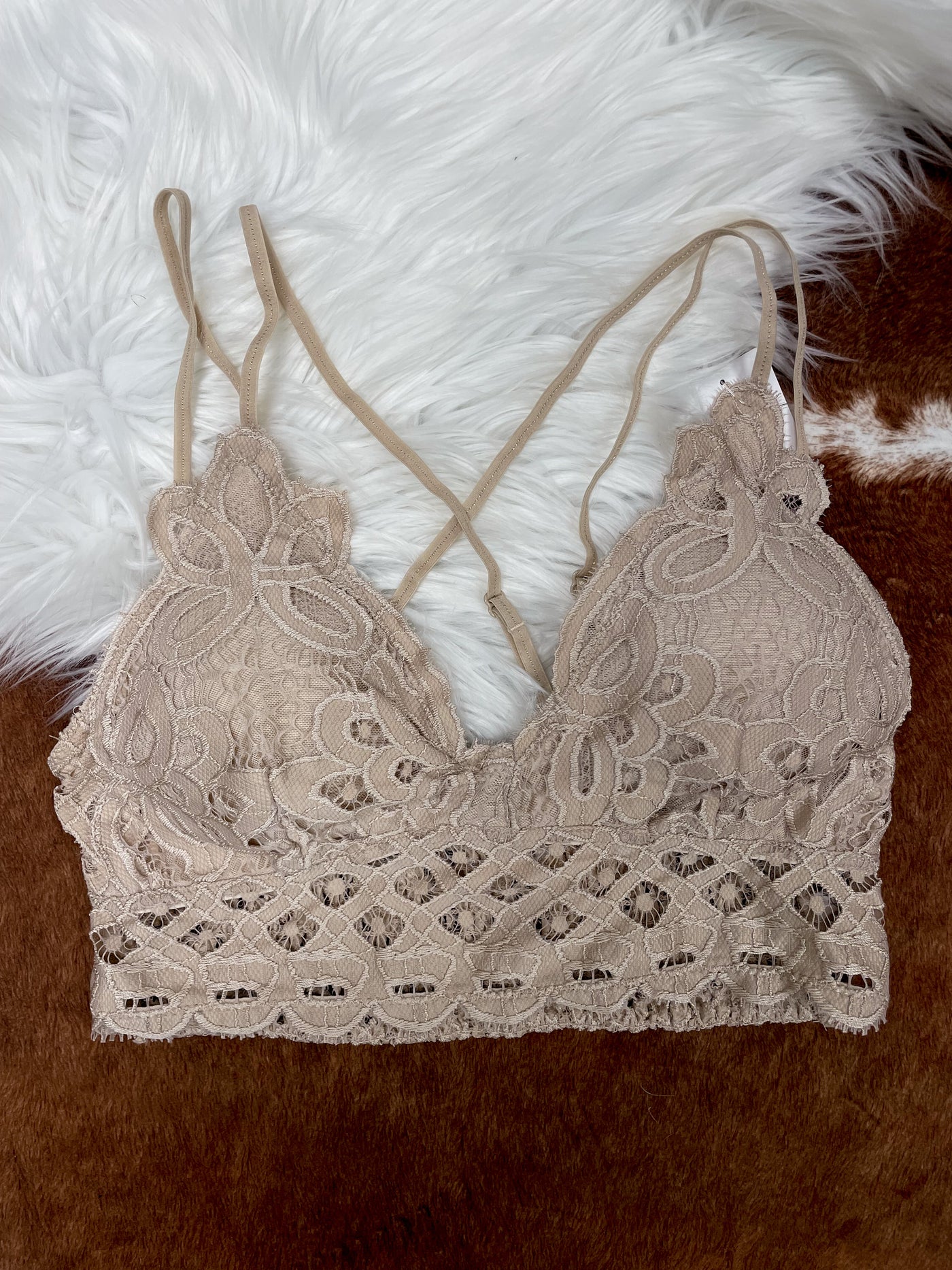 Lace Bralette - "Light Taupe"