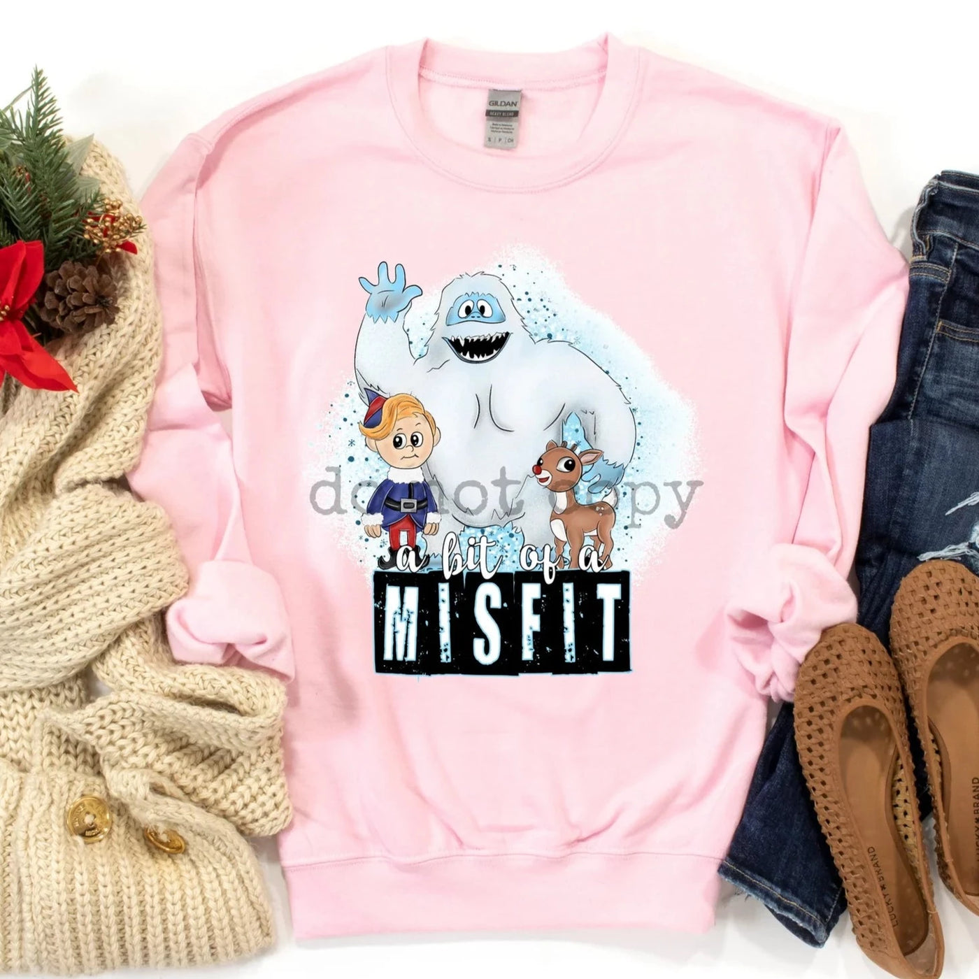 "A Bit of a Misfit" Sweatshirt or T-shirt (shown on "Pink")