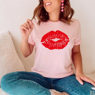 "Red Lips" Sweatshirt or T-shirt (shown on "Pink")