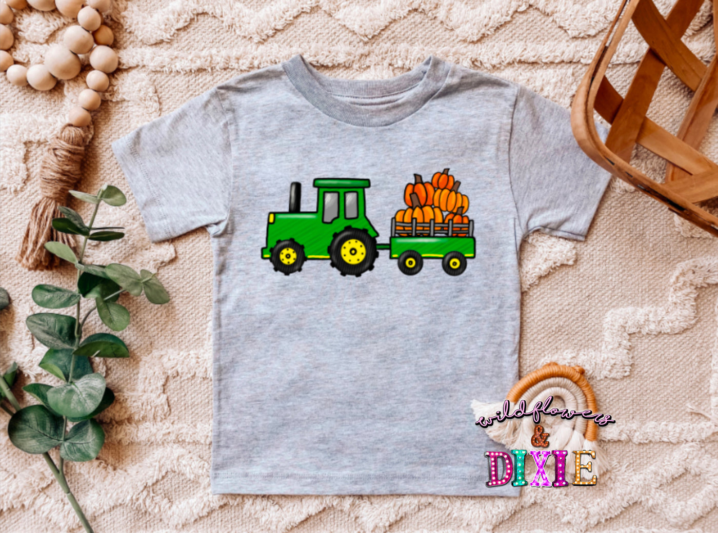 "Fall Tractor" Toddler/Youth T-shirt [Red or Green Tractor]