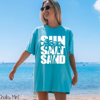 "Sun Salt Sand" T-shirt (shown on Comfort Colors brand)