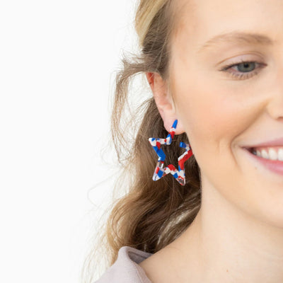 Red White & Blue Star Hoops