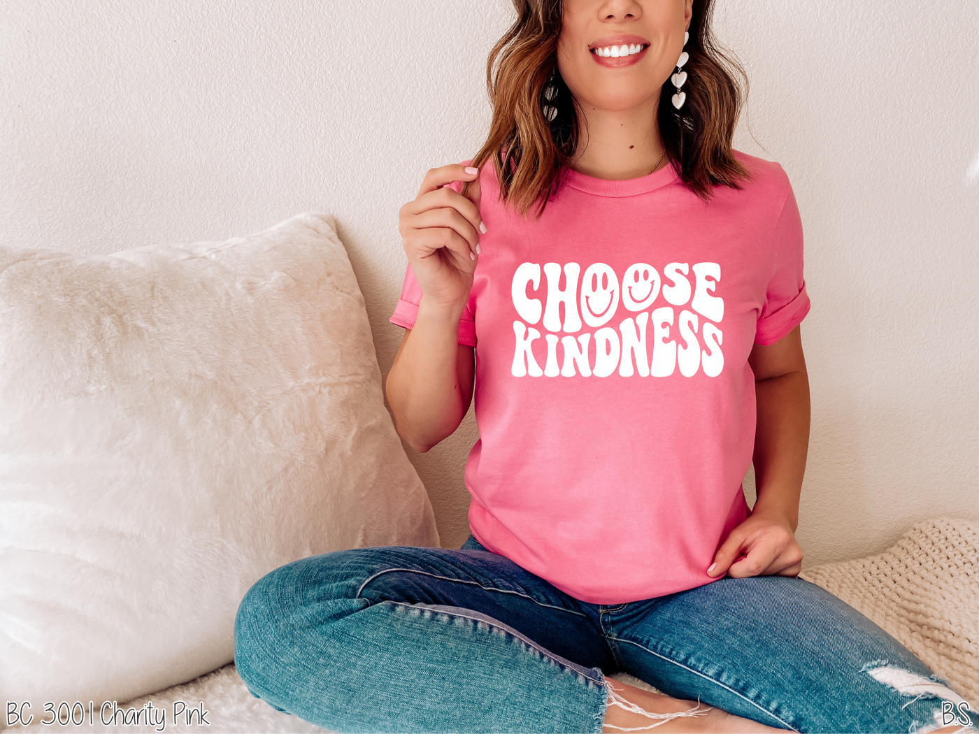 "Choose Kindness" T-shirt (shown on "Charity Pink")