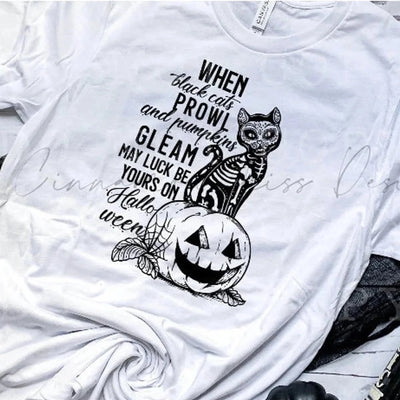 🌟 SALE 🌟 "May Luck be Yours on Halloween" T-shirt (shown on "White")