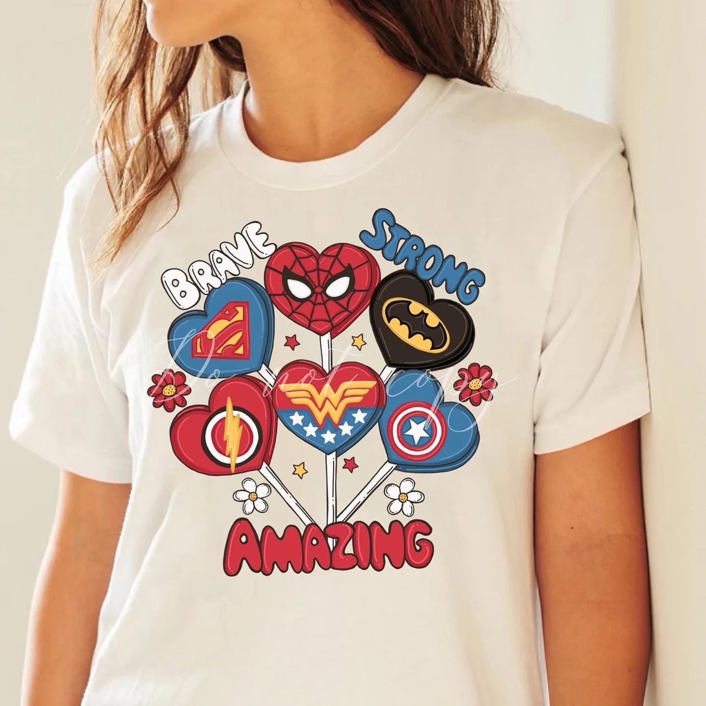 Mommy-and-Me "Superhero Affirmations" Adult or Toddler/Youth T-shirt (shown on "Natural")