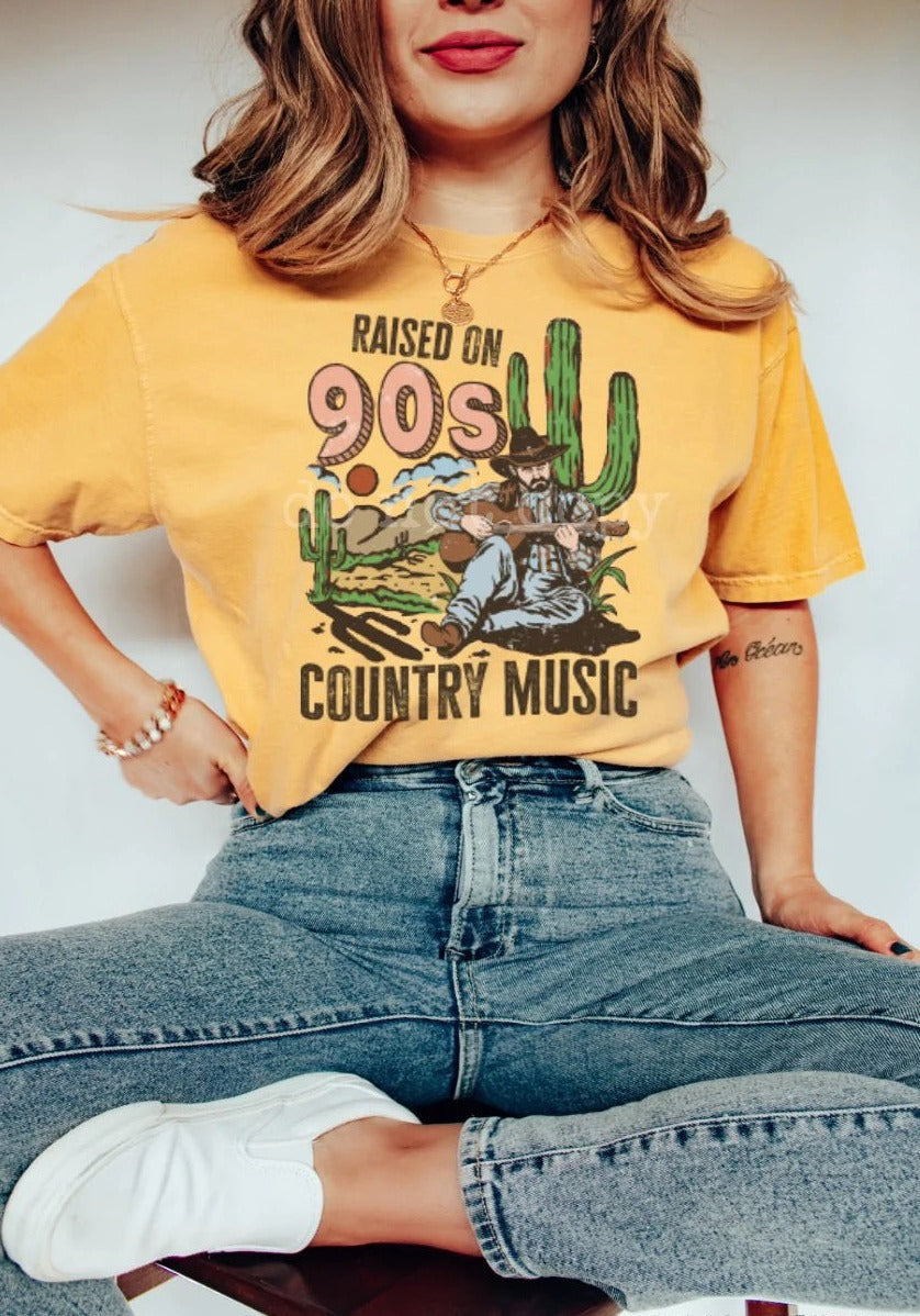 READY TO SHIP "Raised on 90's Country" Music” T-shirt