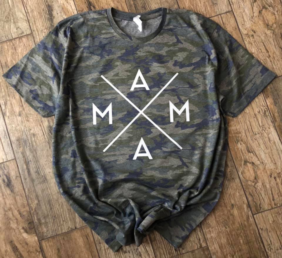 CLEARANCE "MAMA" Camo T-shirt