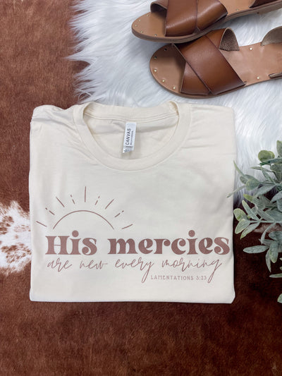 ✨Metallic Rose Gold Ink✨ “His Mercies are New Every Morning - Lamentations 3:23" T-shirt