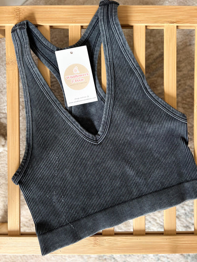 Everyday Fave Cropped Tank - Ash Black