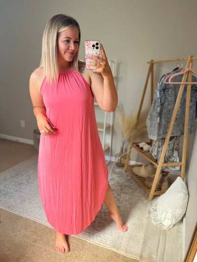 Out and About Asymmetrical Midi Dress