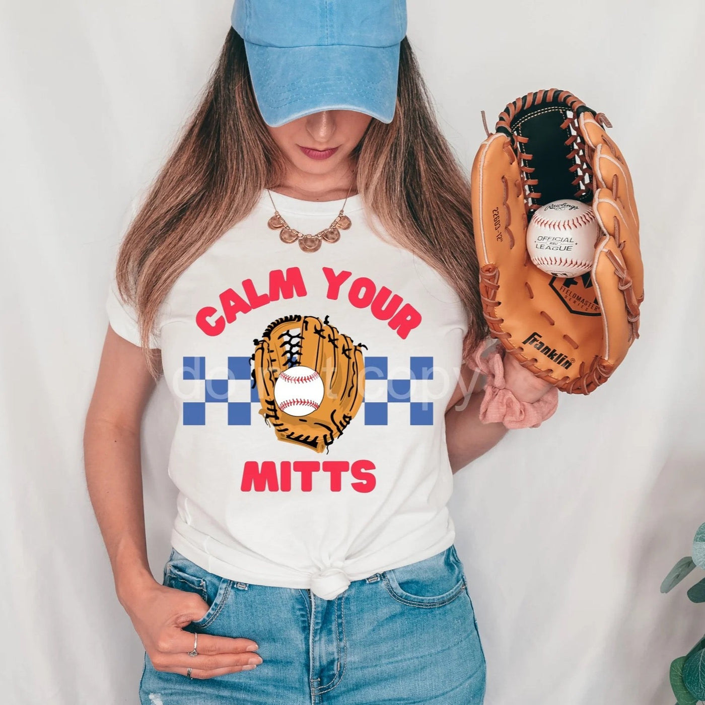"Calm Your Mits" T-shirt (shown on "White")